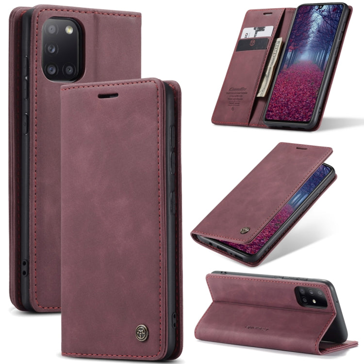 CaseMe-013 Multifunctional Retro Frosted Horizontal Flip Leather Case with Card Slot & Holder & Wallet, Compatible with Samsung Galaxy A31