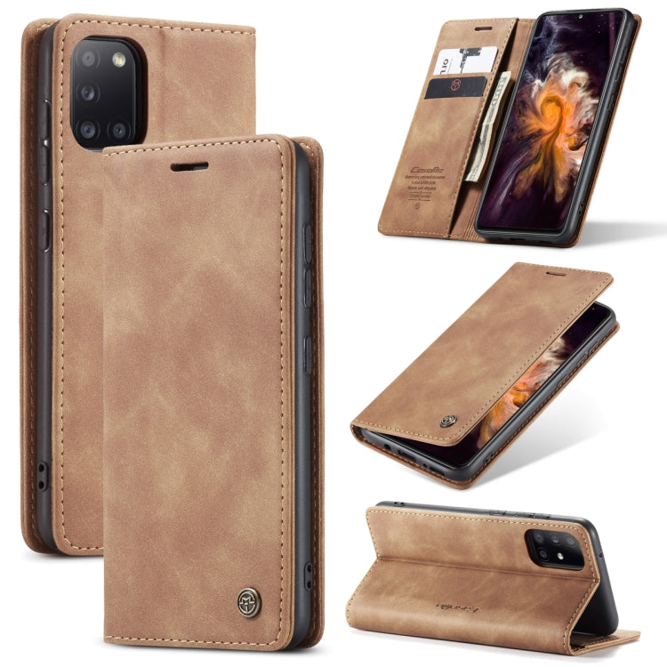 CaseMe-013 Multifunctional Retro Frosted Horizontal Flip Leather Case with Card Slot & Holder & Wallet, Compatible with Samsung Galaxy A31