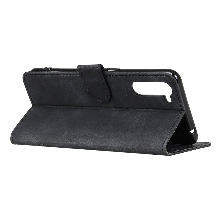 Compatible with OnePlus Nord PlKHAZNEH Retro Texture PU + TPU Horizontal Flip Leather Case with Holder & Card Slots & Wallet, Compatible with OnePlus Nord