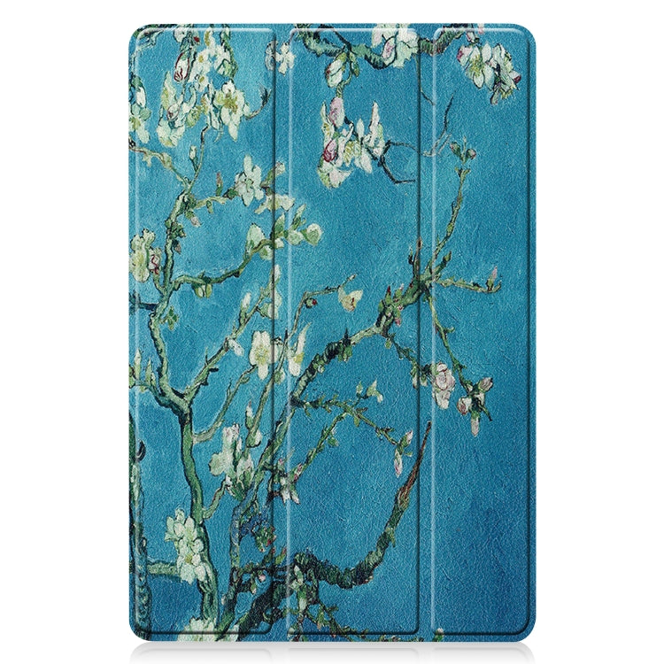 Colored Drawing Pattern Horizontal Flip Leather Case with Three-folding Holder & Sleep / Wake-up Function, For Samsung Galaxy Tab S7 T870