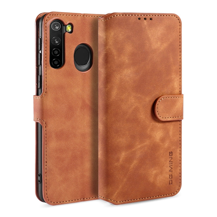 DG.MING Retro Oil Side Horizontal Flip Case, Compatible with Samsung Galaxy A21 (EU Version)