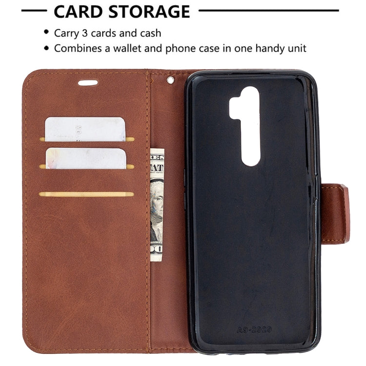 Retro Lambskin Texture Pure Color Horizontal Flip PU Leather Case with Holder & Card Slots & Wallet & Lanyard, Compatible with Oppo A5 (2020) / A9 (2020)