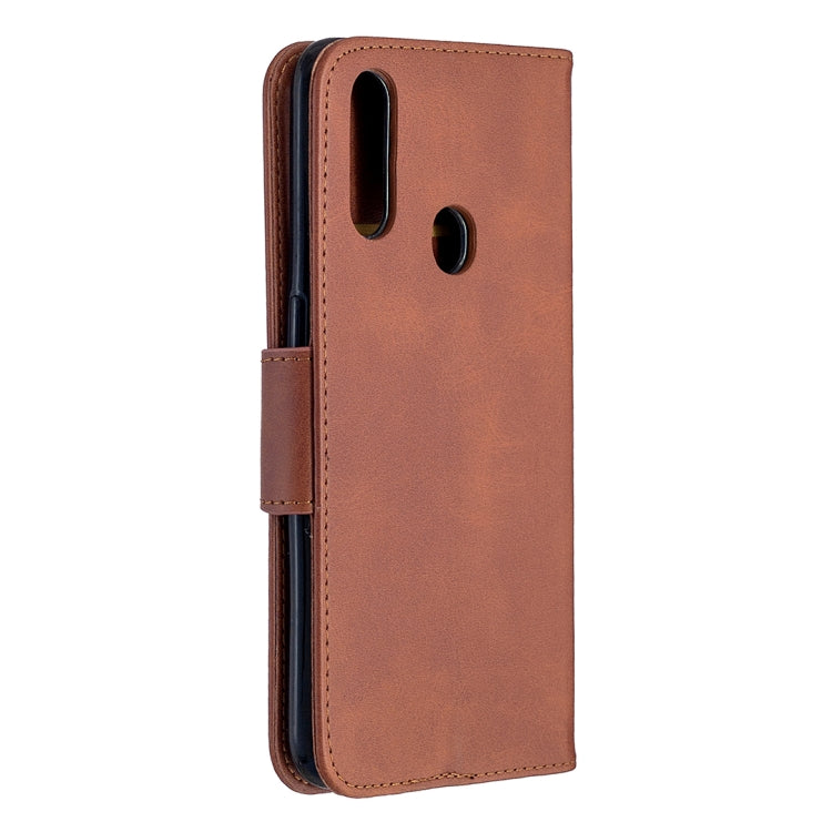 Retro Lambskin Texture Pure Color Horizontal Flip PU Leather Case with Holder & Card Slots & Wallet & Lanyard, Compatible with Oppo A31 (2020) / A81