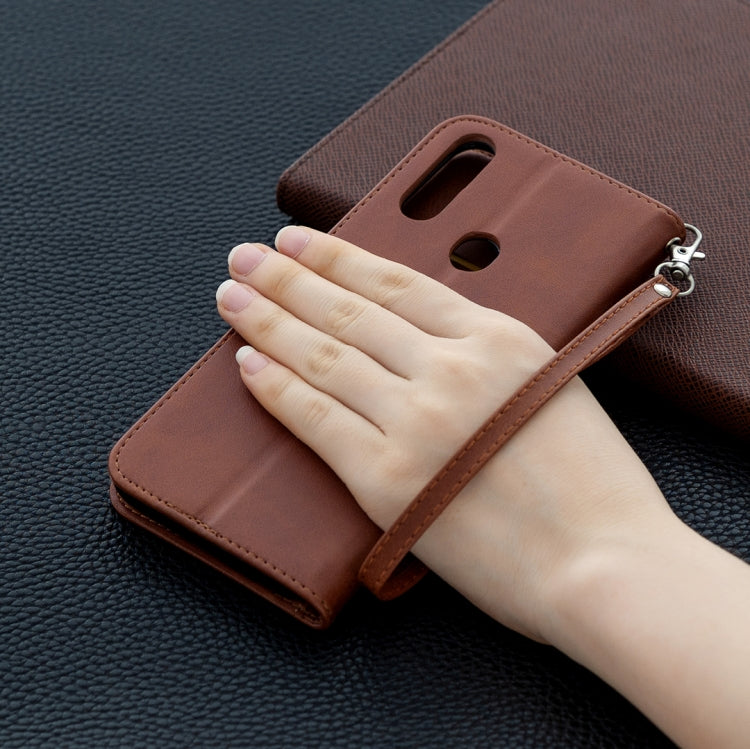 Retro Lambskin Texture Pure Color Horizontal Flip PU Leather Case with Holder & Card Slots & Wallet & Lanyard, Compatible with Oppo A31 (2020) / A81