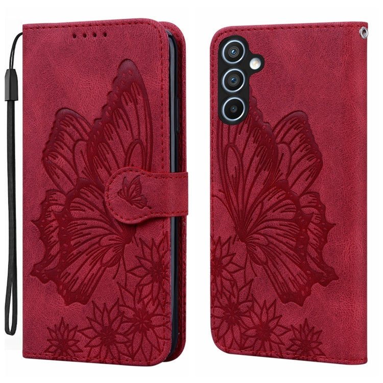 Retro Skin Feel Butterflies Embossing Horizontal Flip Leather Phone Case, Compatible with Samsung Galaxy A55 5G
