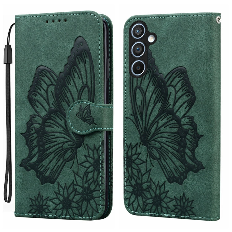 Retro Skin Feel Butterflies Embossing Horizontal Flip Leather Phone Case, Compatible with Samsung Galaxy A35 5G