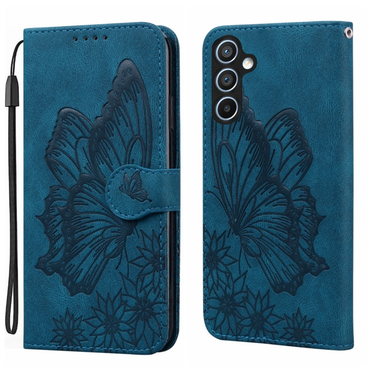 Retro Skin Feel Butterflies Embossing Horizontal Flip Leather Phone Case, Compatible with Samsung Galaxy A35 5G