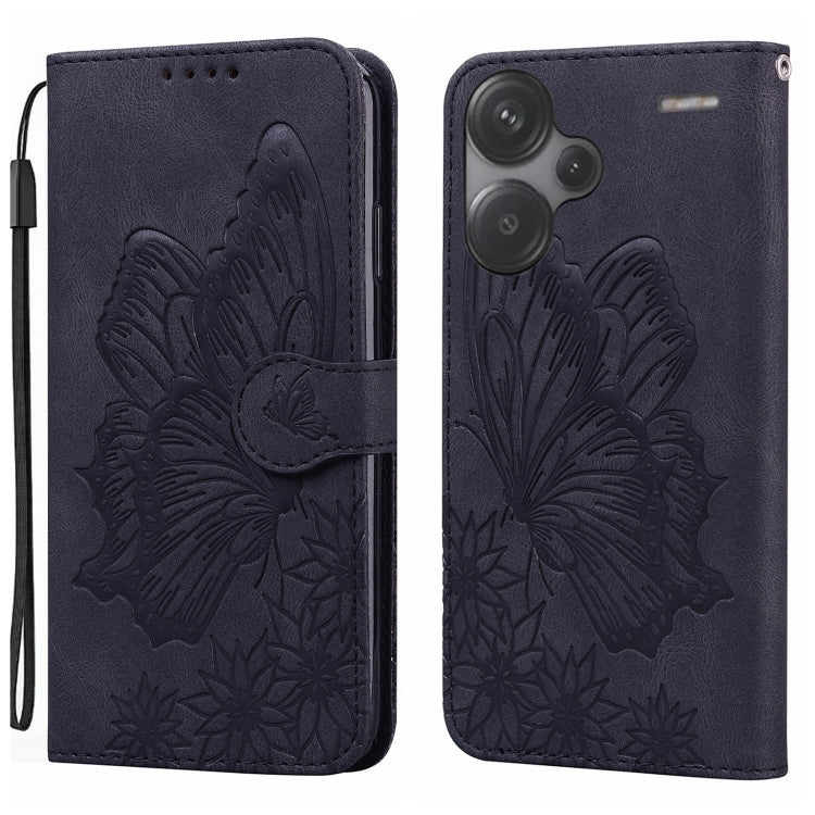 Retro Skin Feel Butterflies Embossing Horizontal Flip Leather Phone Case