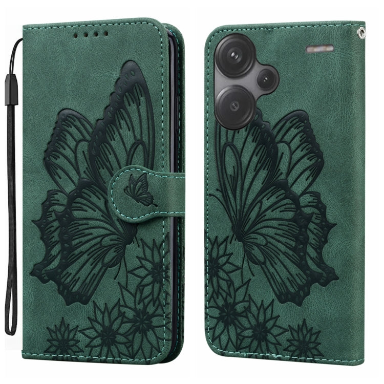 Retro Skin Feel Butterflies Embossing Horizontal Flip Leather Phone Case
