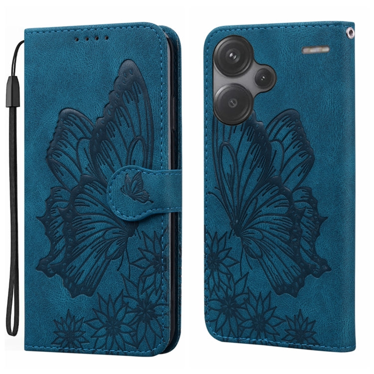 Retro Skin Feel Butterflies Embossing Horizontal Flip Leather Phone Case