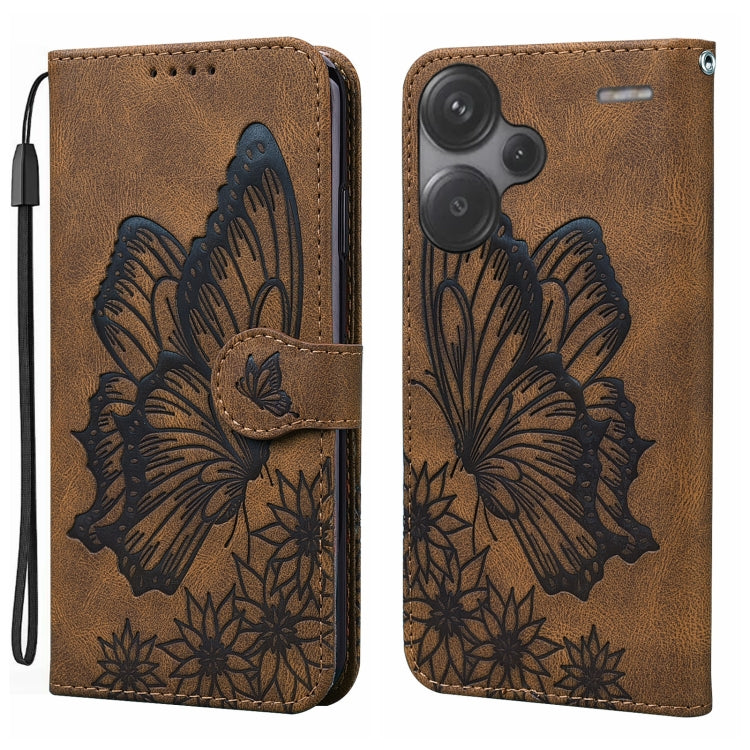 Retro Skin Feel Butterflies Embossing Horizontal Flip Leather Phone Case