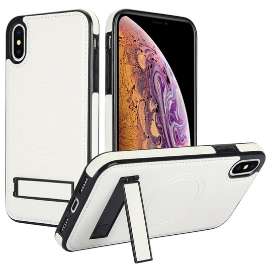 Retro Leather Invisible Stand MagSafe Phone Case