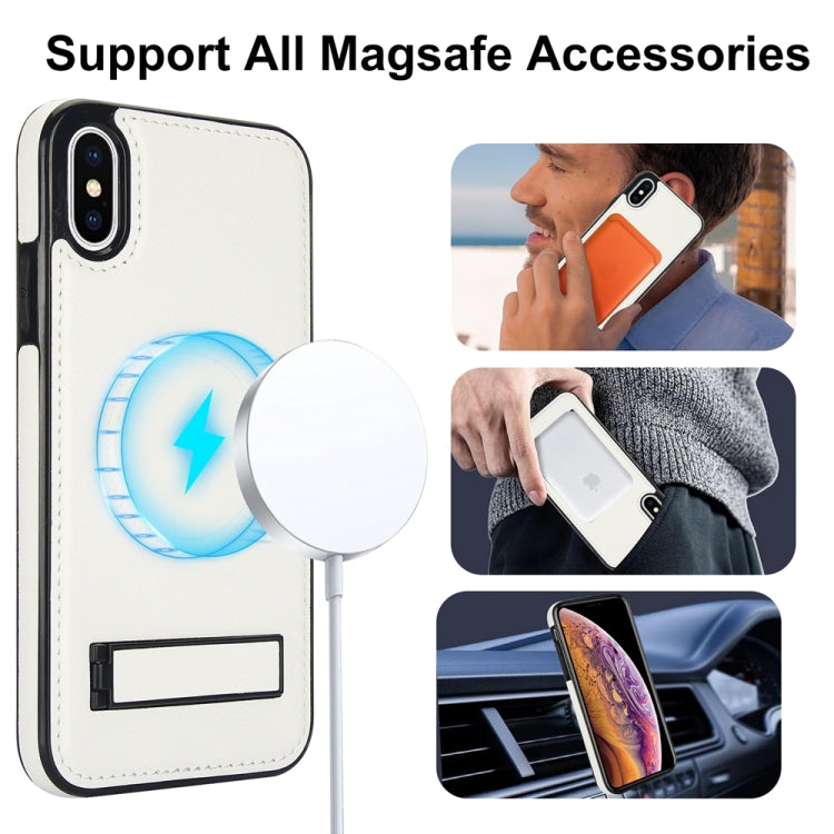 Retro Leather Invisible Stand MagSafe Phone Case