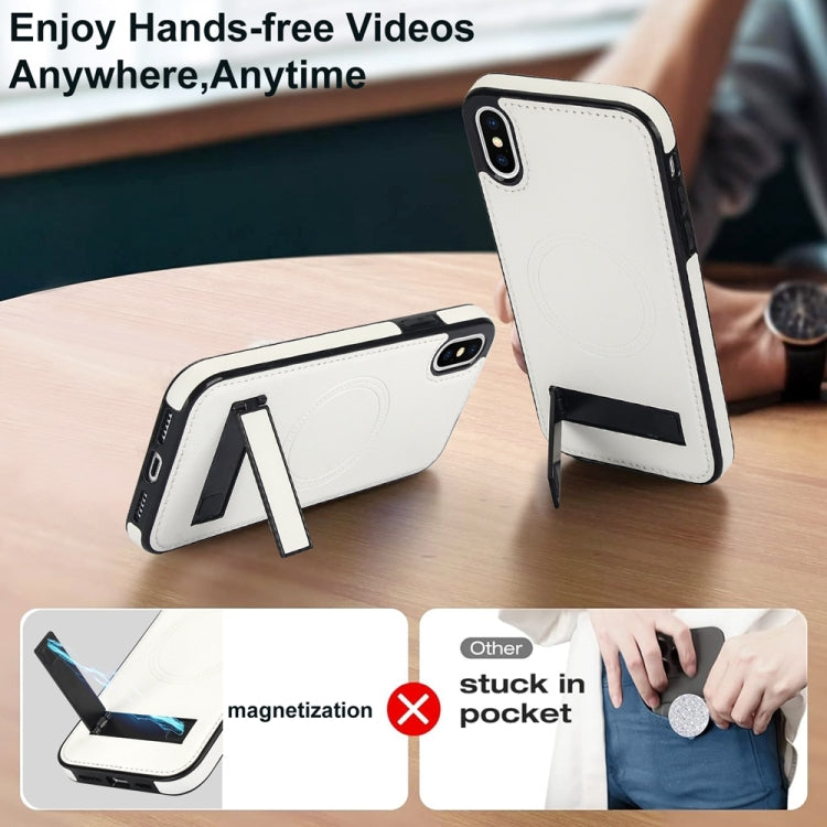 Retro Leather Invisible Stand MagSafe Phone Case