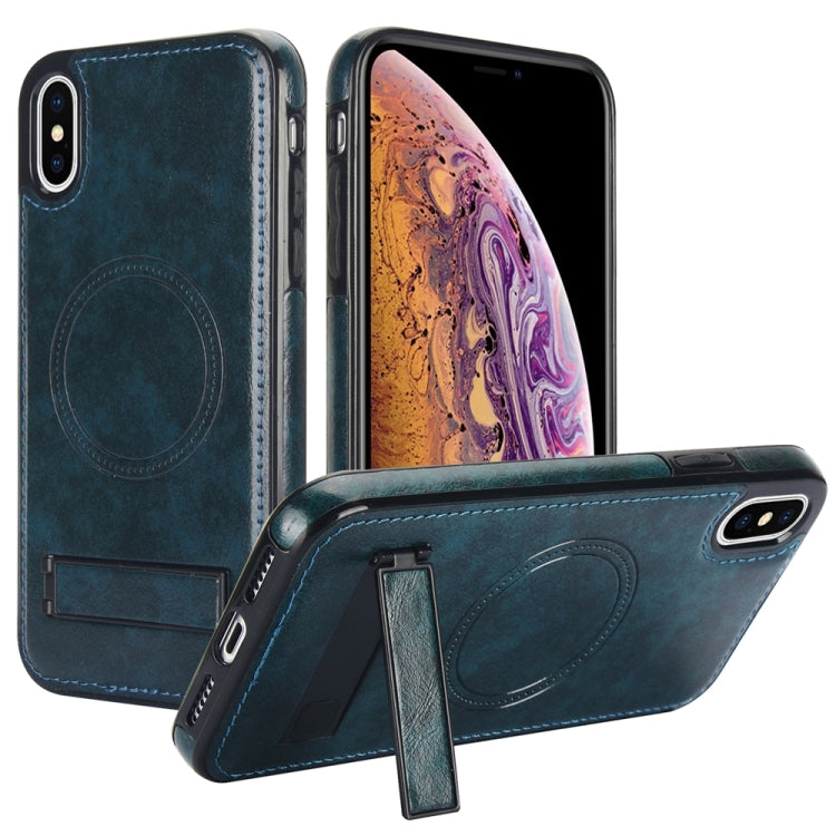 Retro Leather Invisible Stand MagSafe Phone Case