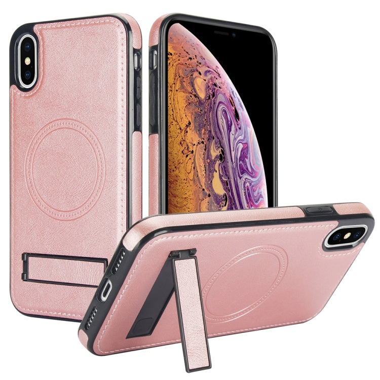 Retro Leather Invisible Stand MagSafe Phone Case
