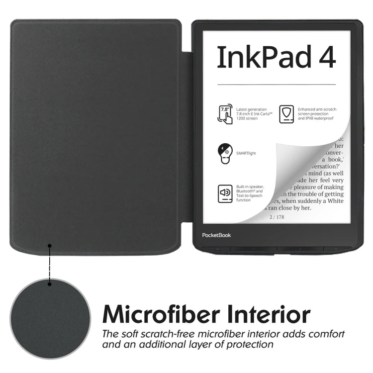 Retro Skin-feel Leather Smart Tablet Case, Compatible with Pocketbook InkPad 4 / Color2 /3 /PB743