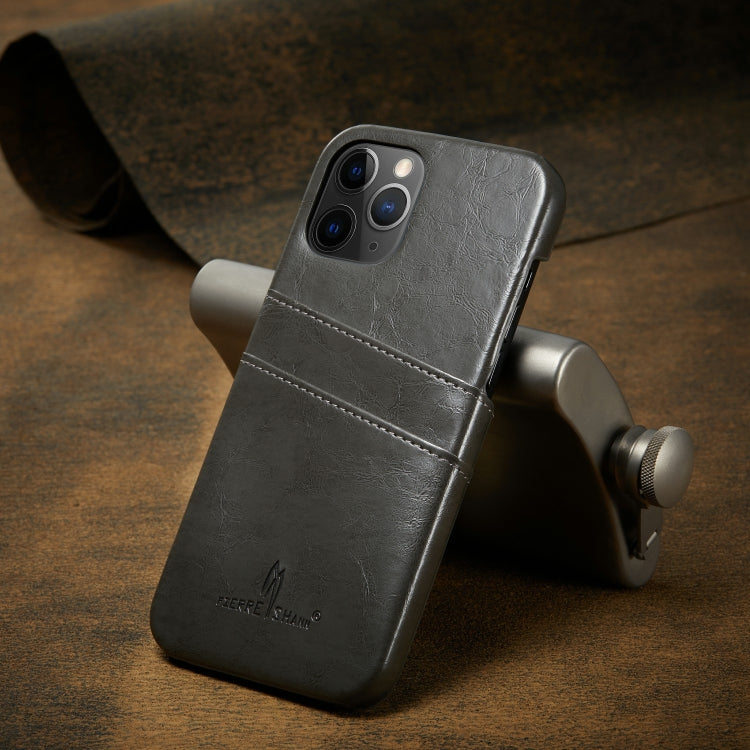 Fierre Shann Retro Oil Wax Texture PU Leather Case with Card Slots, Compatible with iPhone 12 mini