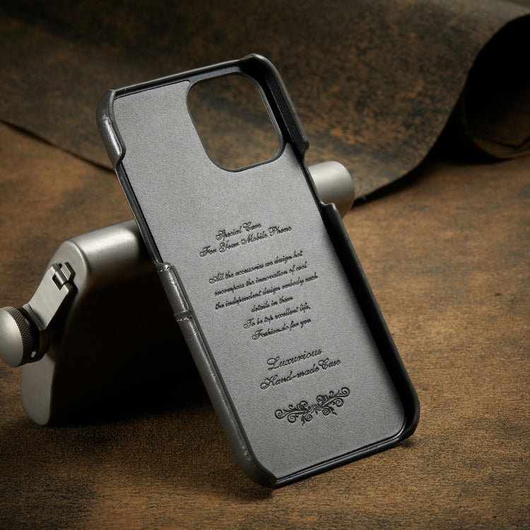 Fierre Shann Retro Oil Wax Texture PU Leather Case with Card Slots, Compatible with iPhone 12 mini