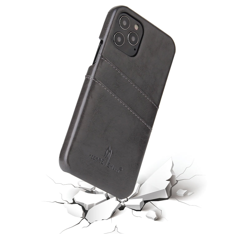 Fierre Shann Retro Oil Wax Texture PU Leather Case with Card Slots, Compatible with iPhone 12 mini
