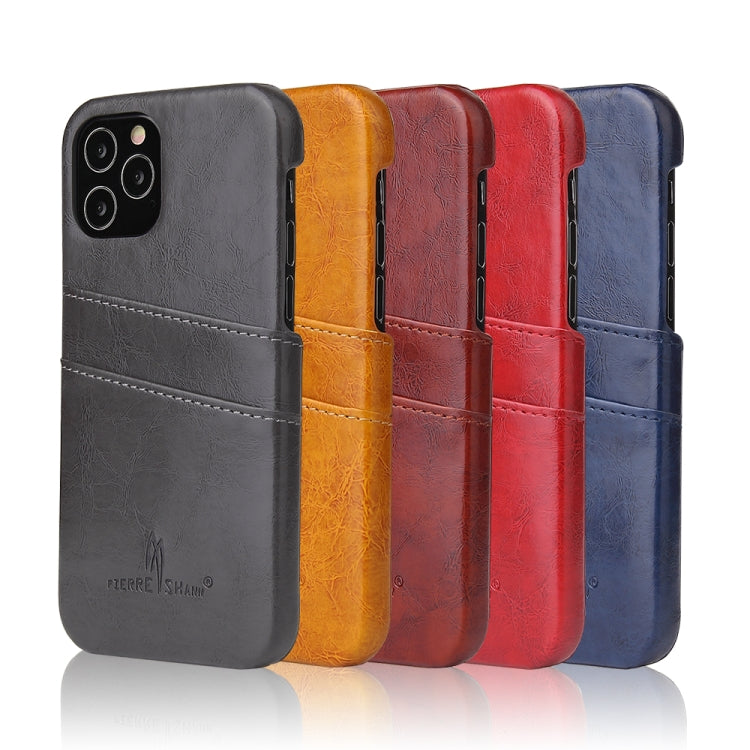 Fierre Shann Retro Oil Wax Texture PU Leather Case with Card Slots, Compatible with iPhone 12 mini