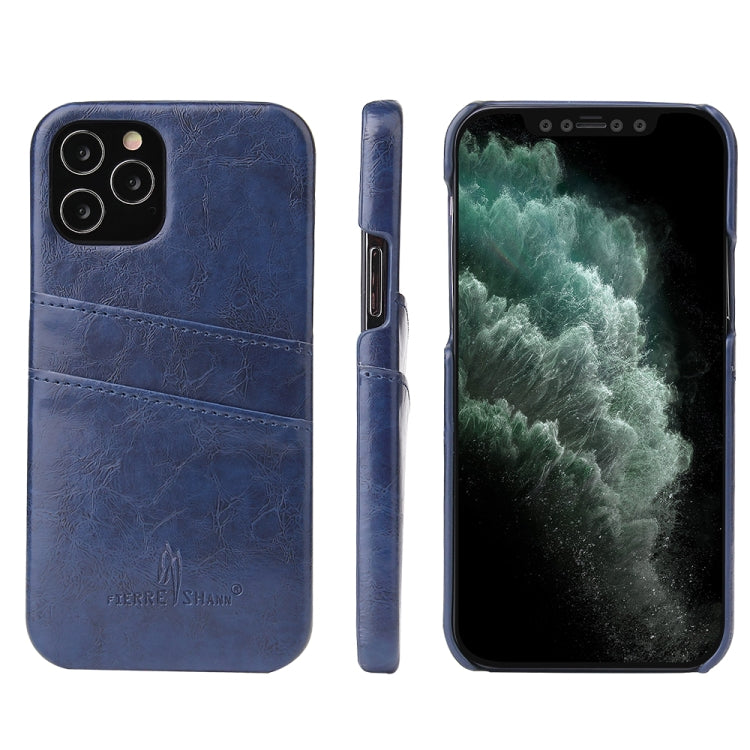 Fierre Shann Retro Oil Wax Texture PU Leather Case with Card Slots, Compatible with iPhone 12 mini