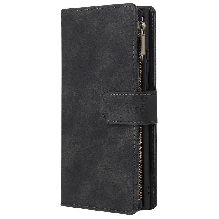 Multifunctional Retro Frosted Horizontal Flip Leather Case with Card Slot & Holder & Zipper Wallet & Photo Frame & Lanyard