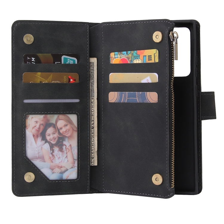 Multifunctional Retro Frosted Horizontal Flip Leather Case with Card Slot & Holder & Zipper Wallet & Photo Frame & Lanyard