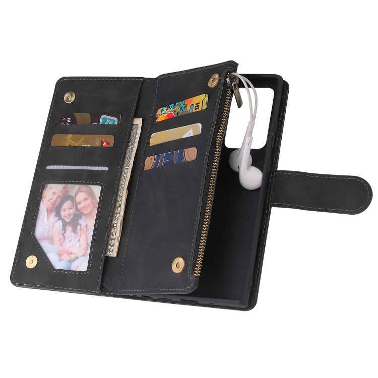 Multifunctional Retro Frosted Horizontal Flip Leather Case with Card Slot & Holder & Zipper Wallet & Photo Frame & Lanyard