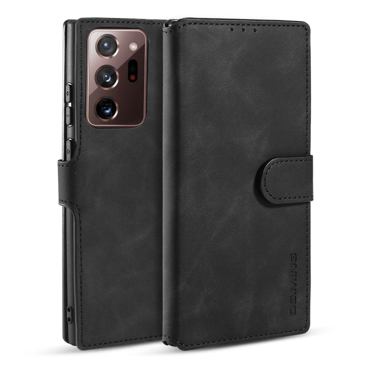 DG.MING Retro Oil Side Horizontal Flip Case with Holder & Card Slots & Wallet, Compatible with Samsung Galaxy Note20 Ultra