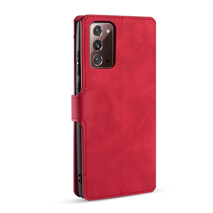 DG.MING Retro Oil Side Horizontal Flip Case with Holder & Card Slots & Wallet, Compatible with Samsung Galaxy Note20