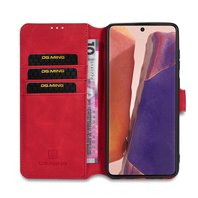 DG.MING Retro Oil Side Horizontal Flip Case with Holder & Card Slots & Wallet, Compatible with Samsung Galaxy Note20