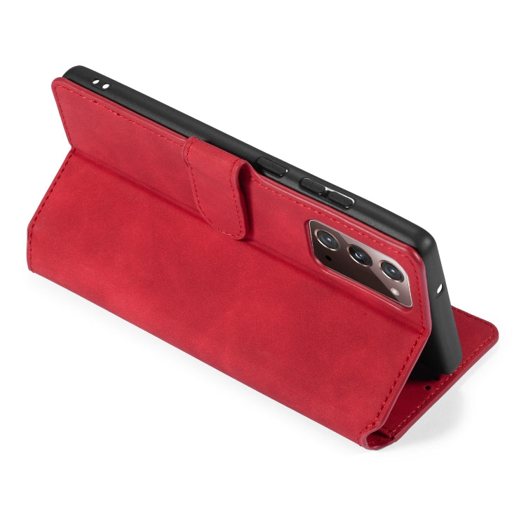 DG.MING Retro Oil Side Horizontal Flip Case with Holder & Card Slots & Wallet, Compatible with Samsung Galaxy Note20