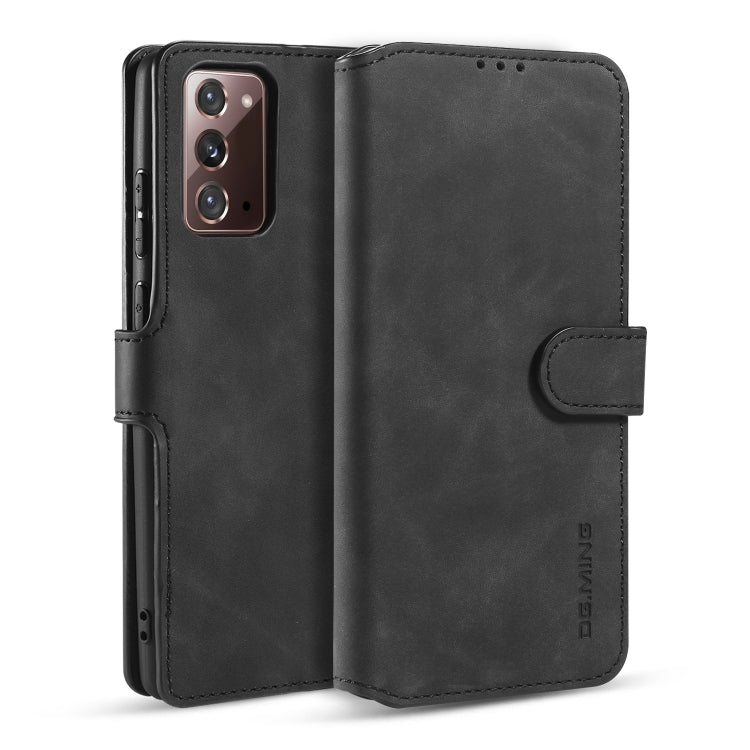DG.MING Retro Oil Side Horizontal Flip Case with Holder & Card Slots & Wallet, Compatible with Samsung Galaxy Note20