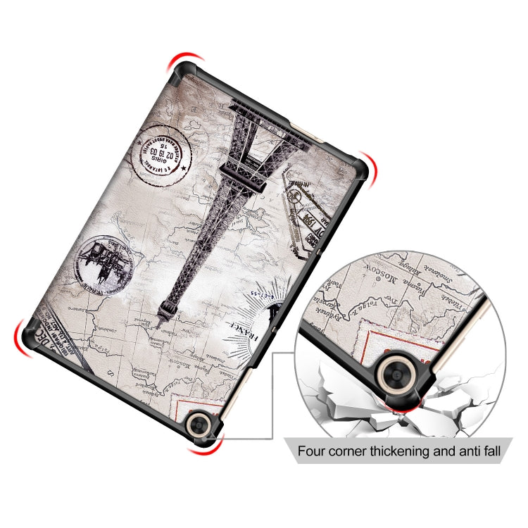 For Huawei Enjoy Tablet 2 10.1 inch / Honor Pad 6 10.1 inch Colored Drawing Pattern Horizontal Flip Leather Case with Three-folding Holder & Sleep / Wake-up Function