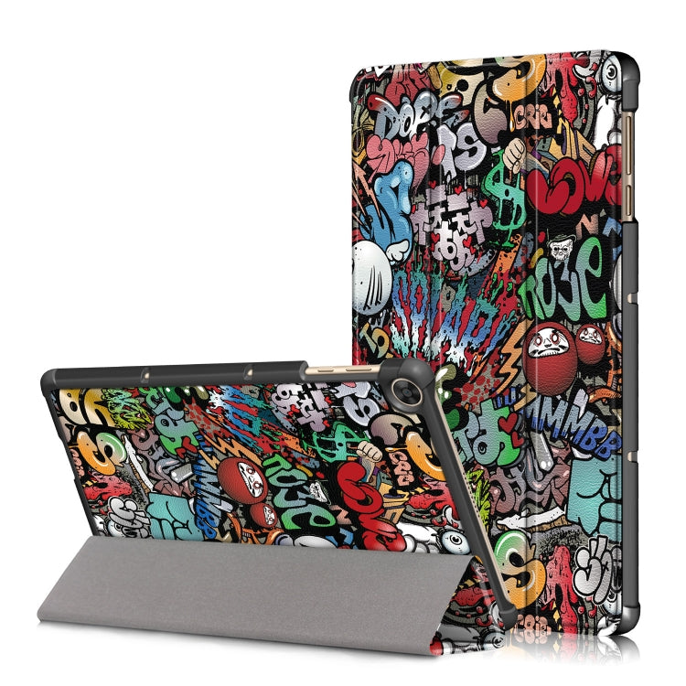 For Huawei Enjoy Tablet 2 10.1 inch / Honor Pad 6 10.1 inch Colored Drawing Pattern Horizontal Flip Leather Case with Three-folding Holder & Sleep / Wake-up Function