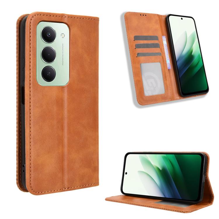 Magnetic Buckle Retro Texture Leather Phone Case