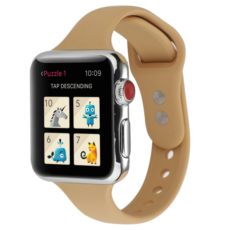 Thin Silicone Double Buckle Replacement Wrist Strap, Compatible with Apple Watch Series 8&7 41mm / SE 2&6&SE&5&4 40mm / 3&2&1 38mm