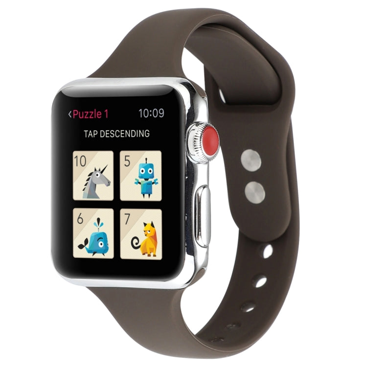 Thin Silicone Double Buckle Replacement Wrist Strap, Compatible with Apple Watch Series 8&7 41mm / SE 2&6&SE&5&4 40mm / 3&2&1 38mm