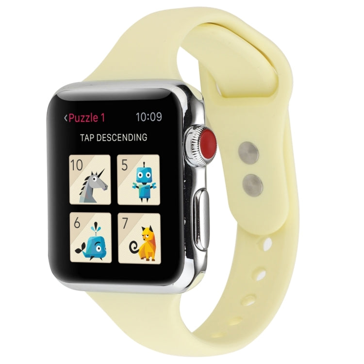 Thin Silicone Double Buckle Replacement Wrist Strap, Compatible with Apple Watch Series 8&7 41mm / SE 2&6&SE&5&4 40mm / 3&2&1 38mm