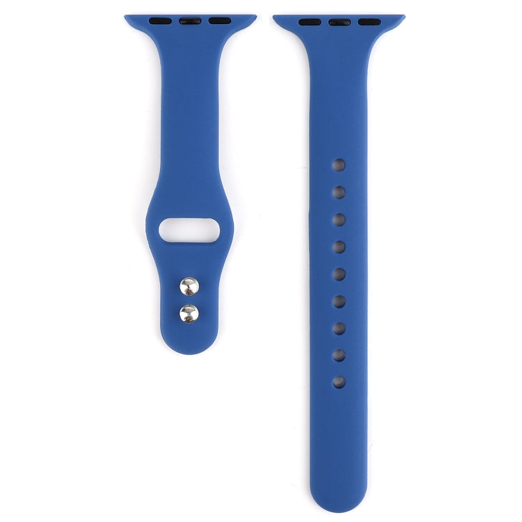 Thin Silicone Double Buckle Replacement Wrist Strap, Compatible with Apple Watch Series 8&7 41mm / SE 2&6&SE&5&4 40mm / 3&2&1 38mm