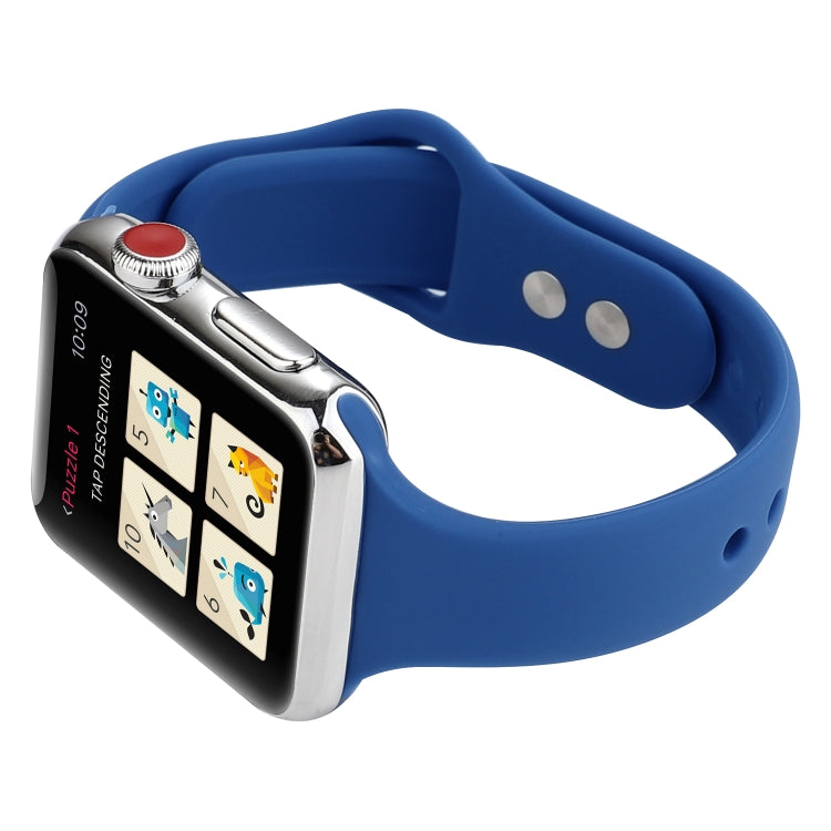 Thin Silicone Double Buckle Replacement Wrist Strap, Compatible with Apple Watch Series 8&7 41mm / SE 2&6&SE&5&4 40mm / 3&2&1 38mm