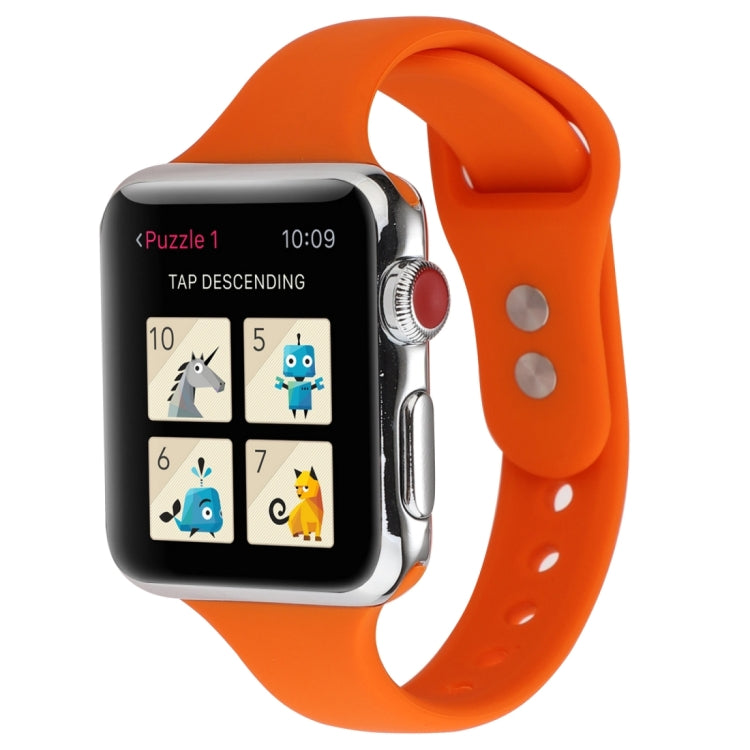 Thin Silicone Double Buckle Replacement Wrist Strap, Compatible with Apple Watch Series 8&7 41mm / SE 2&6&SE&5&4 40mm / 3&2&1 38mm