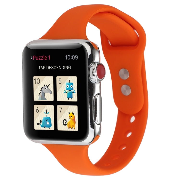 Thin Silicone Double Buckle Replacement Wrist Strap, Compatible with Apple Watch Series 8&7 41mm / SE 2&6&SE&5&4 40mm / 3&2&1 38mm