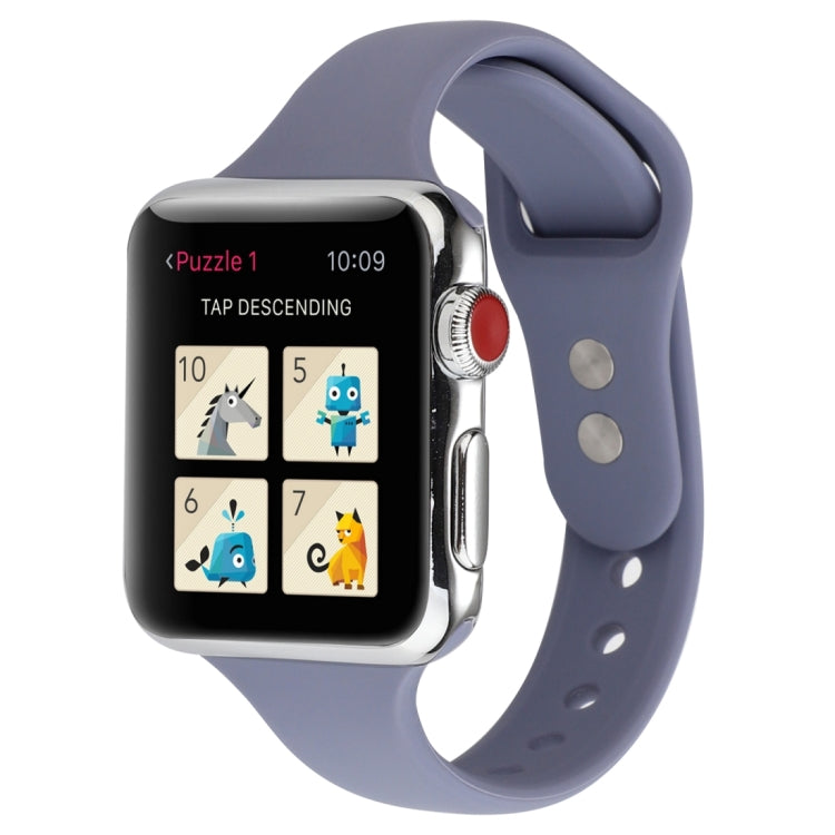 Thin Silicone Double Buckle Replacement Wrist Strap, Compatible with Apple Watch Series 8&7 41mm / SE 2&6&SE&5&4 40mm / 3&2&1 38mm