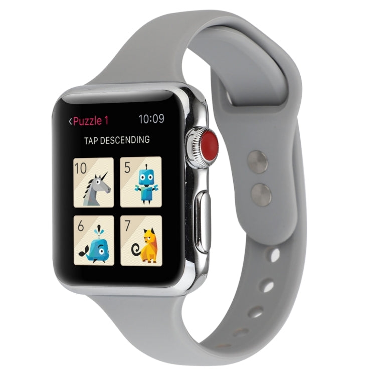 Thin Silicone Double Buckle Replacement Wrist Strap, Compatible with Apple Watch Series 8&7 41mm / SE 2&6&SE&5&4 40mm / 3&2&1 38mm