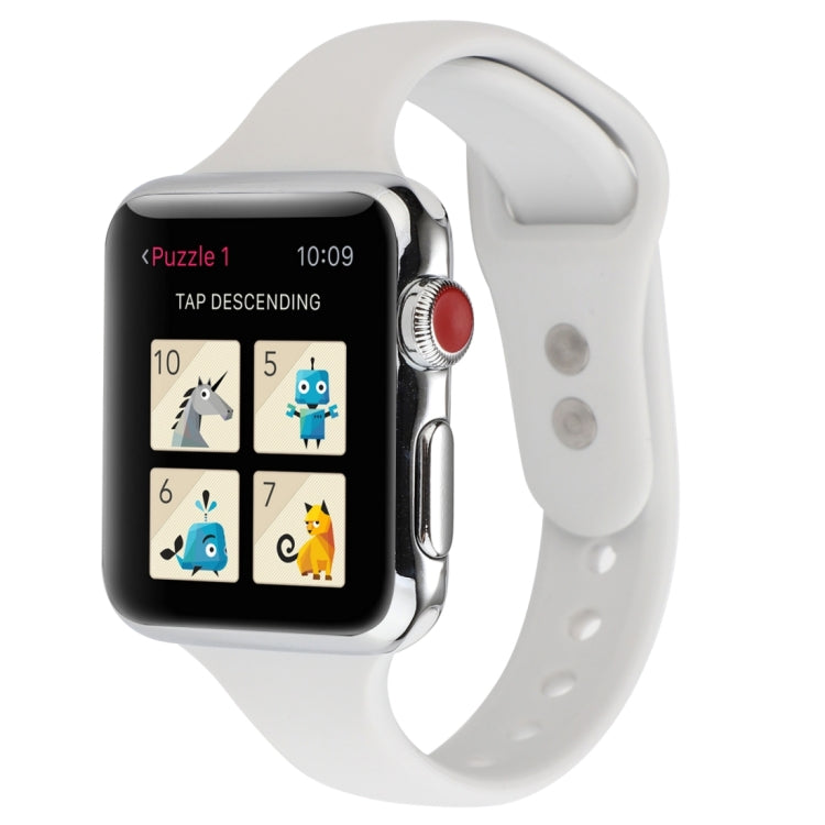Thin Silicone Double Buckle Replacement Wrist Strap, Compatible with Apple Watch Series 8&7 41mm / SE 2&6&SE&5&4 40mm / 3&2&1 38mm