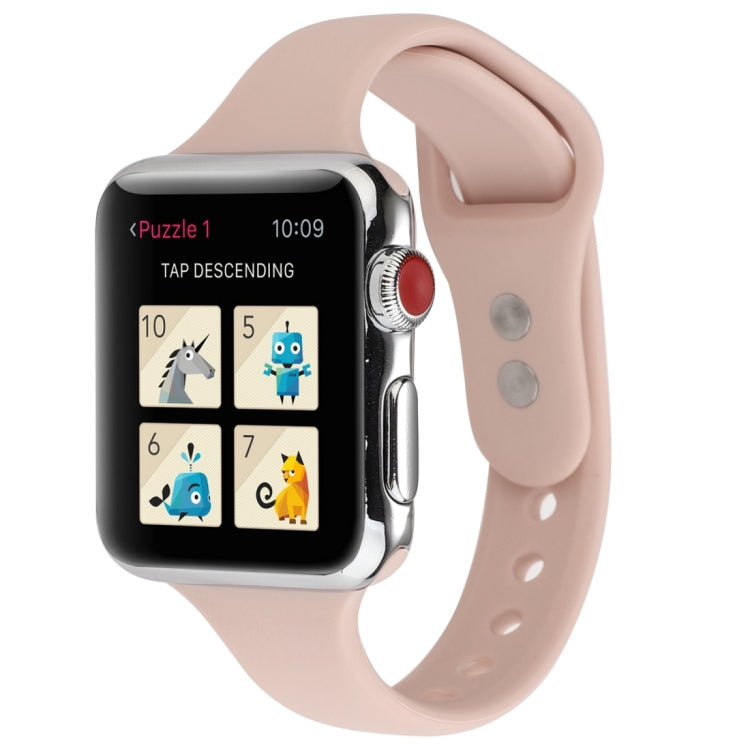 Thin Silicone Double Buckle Replacement Wrist Strap, Compatible with Apple Watch Series 8&7 41mm / SE 2&6&SE&5&4 40mm / 3&2&1 38mm