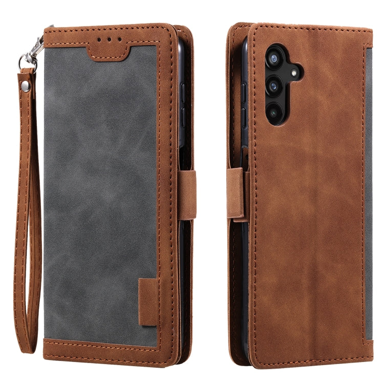Retro Splicing Horizontal Flip Leather Phone Case, Compatible with Samsung Galaxy S25+ 5G
