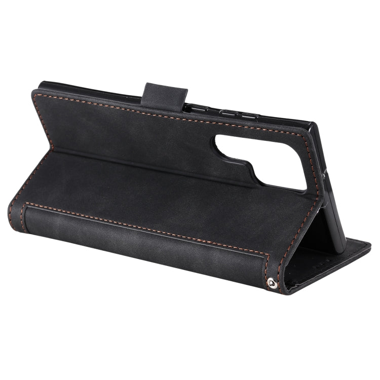 Retro Splicing Horizontal Flip Leather Phone Case, Compatible with Samsung Galaxy S25 Ultra 5G